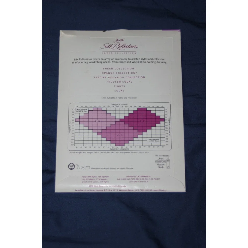 Vintage NOS Hanes Silk Reflections Pantyhose Quicksilver AB USA‎ 90s